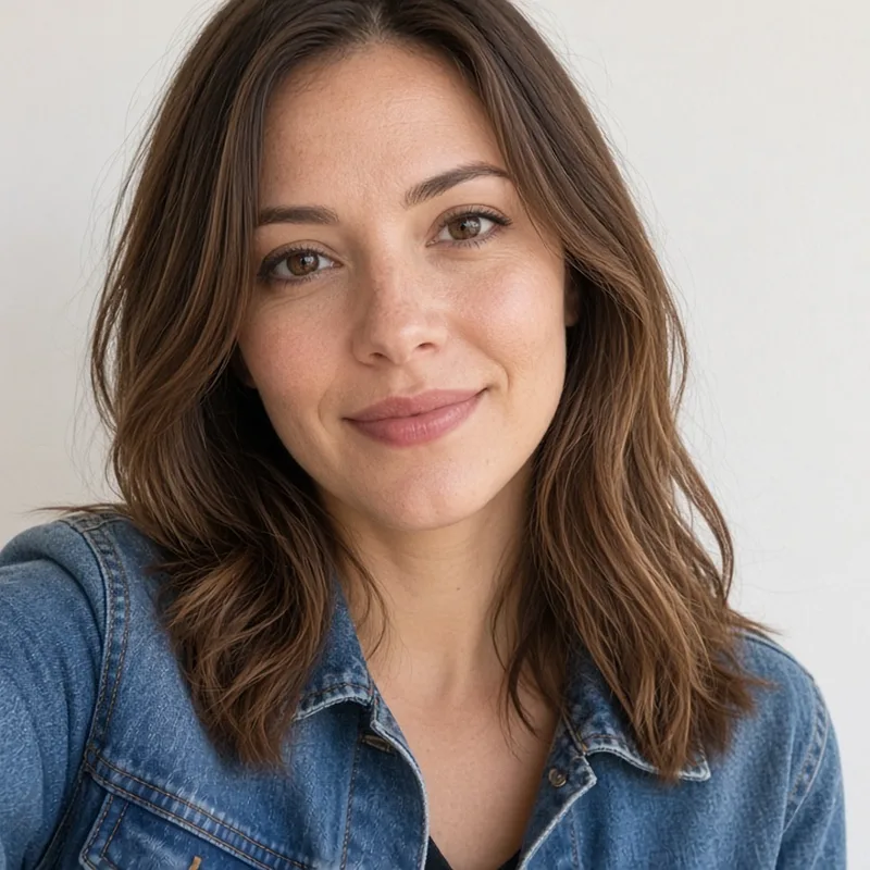 Before: AI-generated woman selfie